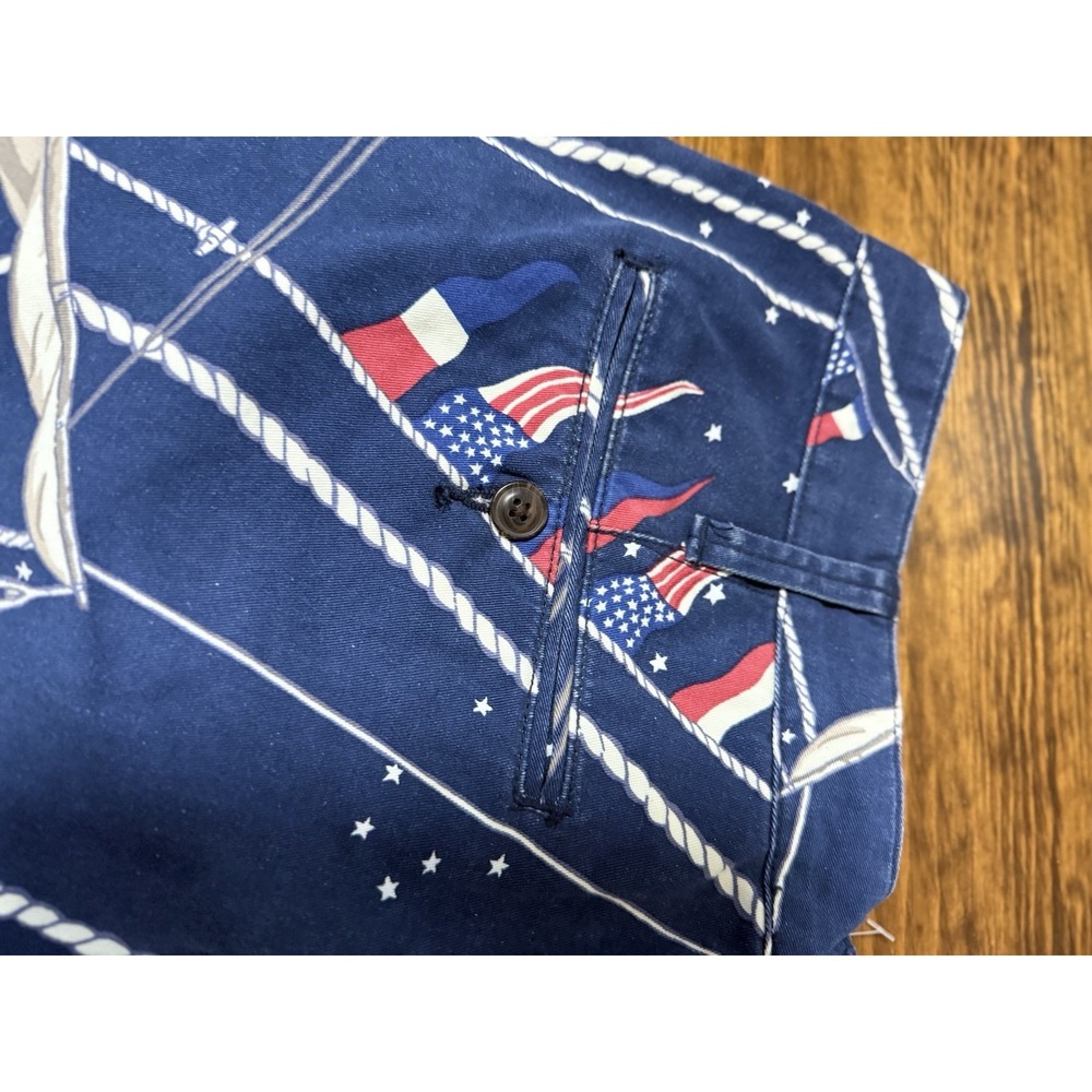 Polo Ralph‎ Lauren Flag Sailboat Print Shorts Sz 32 Americana Nautical - Picture 5 of 7